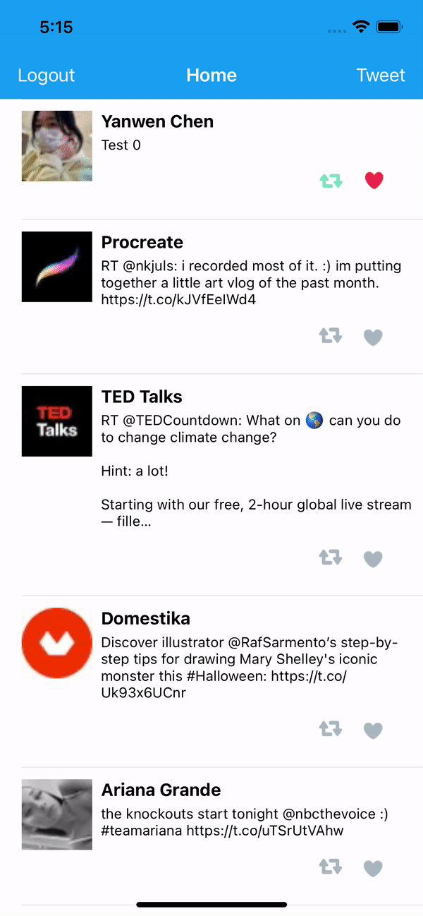 Twitter App demo