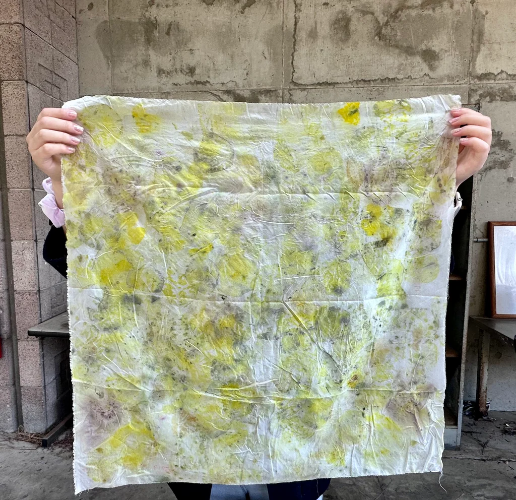 Flower on Silk, natural dye on silk fabric